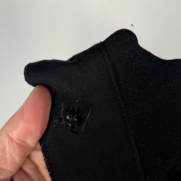 FRNCH Womens Small Black Alex Metallic Jumpsuit Tie Waist Faux Wrap Short Sleeve - Picture 9 of 13